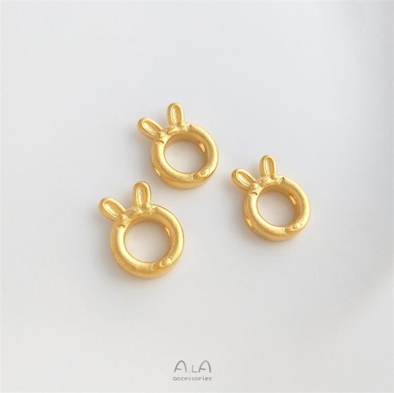 

Copper-Plated Rabbit Ear Beaded Circle Ring Bracelet Jewelry Spacer Beads