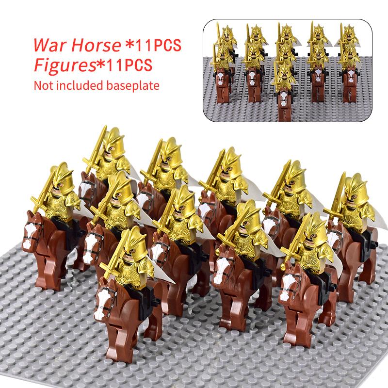 MOC Thrones Golden Armor Warrior Guard Jaime Lannister Barristan Selmy Meryn Trant Building Blocks Mini Action Figure Toys