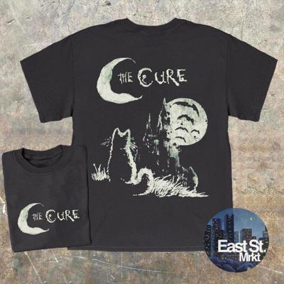 Koszulka z grafiką The Cure Cat: Koszulka muzyczna w stylu vintage