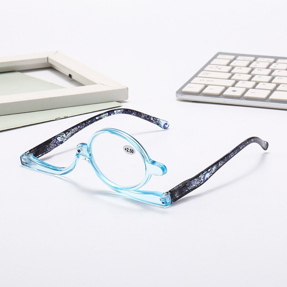 

+1.0~+4.0 Diopter Rotating Makeup Reading Glasses Colourful Frame Eyewear Folding Eyeglasses Flip Down Lenses Vision Care Strength 2.00