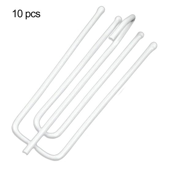 10Pcs/Set Curtain Hooks Wear-resistant Reusable 2 Colors Four Prong Curtain Pleater Tape Hooks for Curtain