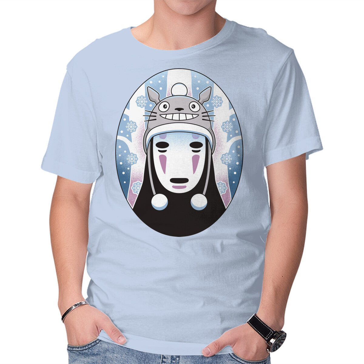 Unisex Crew Neck T-Shirt Spirits In The Snow Graphic Short Sleeve Casual Tee M