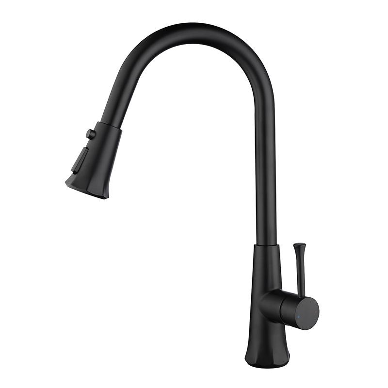 Tuqiu Pull Out Kitchen Faucets Black Single Handle  Kitchen Mixer Single Hole Rotating Water Mixer Tap Mixer Tap Kitchen Tap