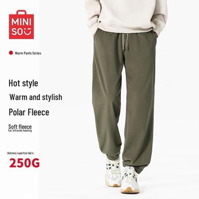 MINISO Men's Winter Fleece-Lined Sweatpants
