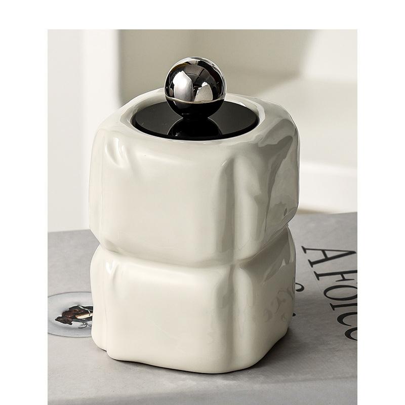 Nordic Dental Floss Box Storage Jar Desktop Home Creative Zahnstocher Tube Cotton Swab Box Storage Box Modern Home Decoration