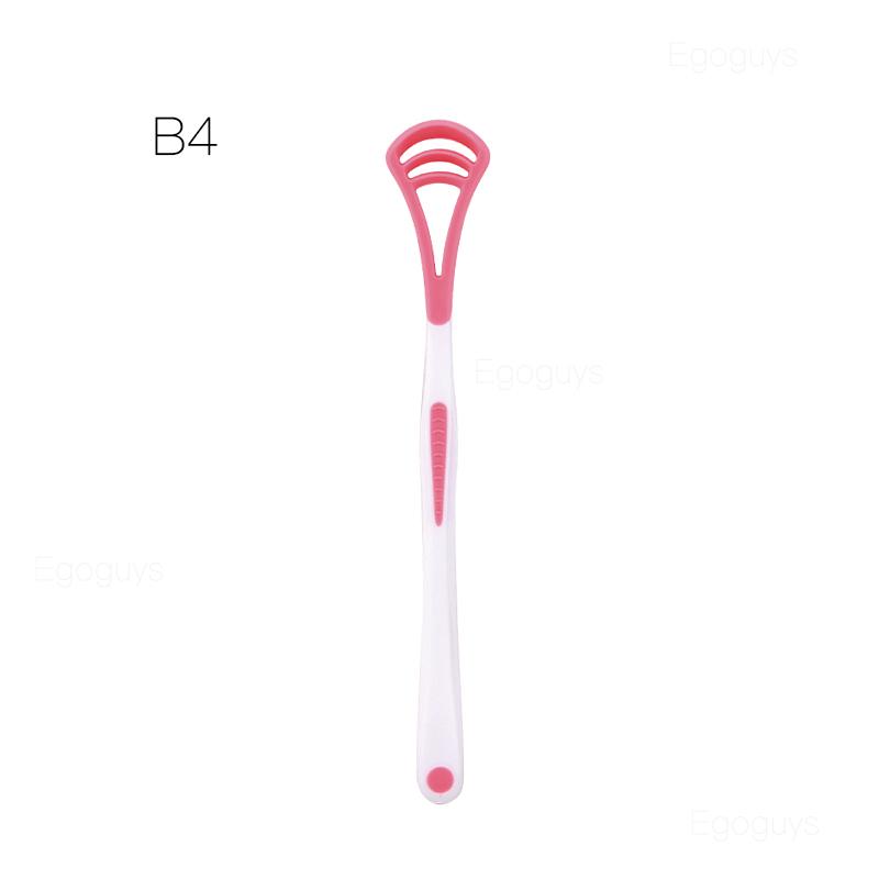 1Pc Reusable Tongue Cleaner Scraper Dual Use Oral Hygiene Toothbrush Fresh Breath Tongue Cleaning Brush