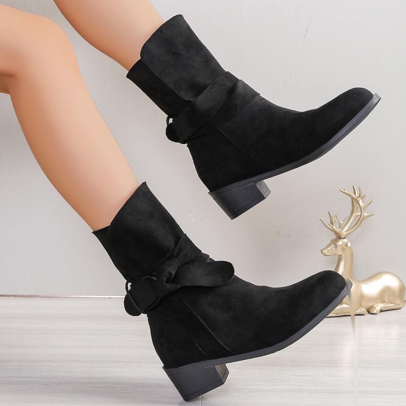 Sewing Ankle Modern Boots Square Heel Slip-on Ladies Shoes On Sale Brand Spring/autumn Square Toe Low Heel Women's Boots