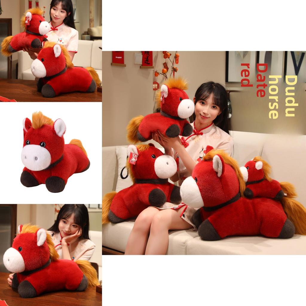 Chinese Zodiac Horse Plush Toy With Soft Polyester Filling For New Year Gifts And Celebrations