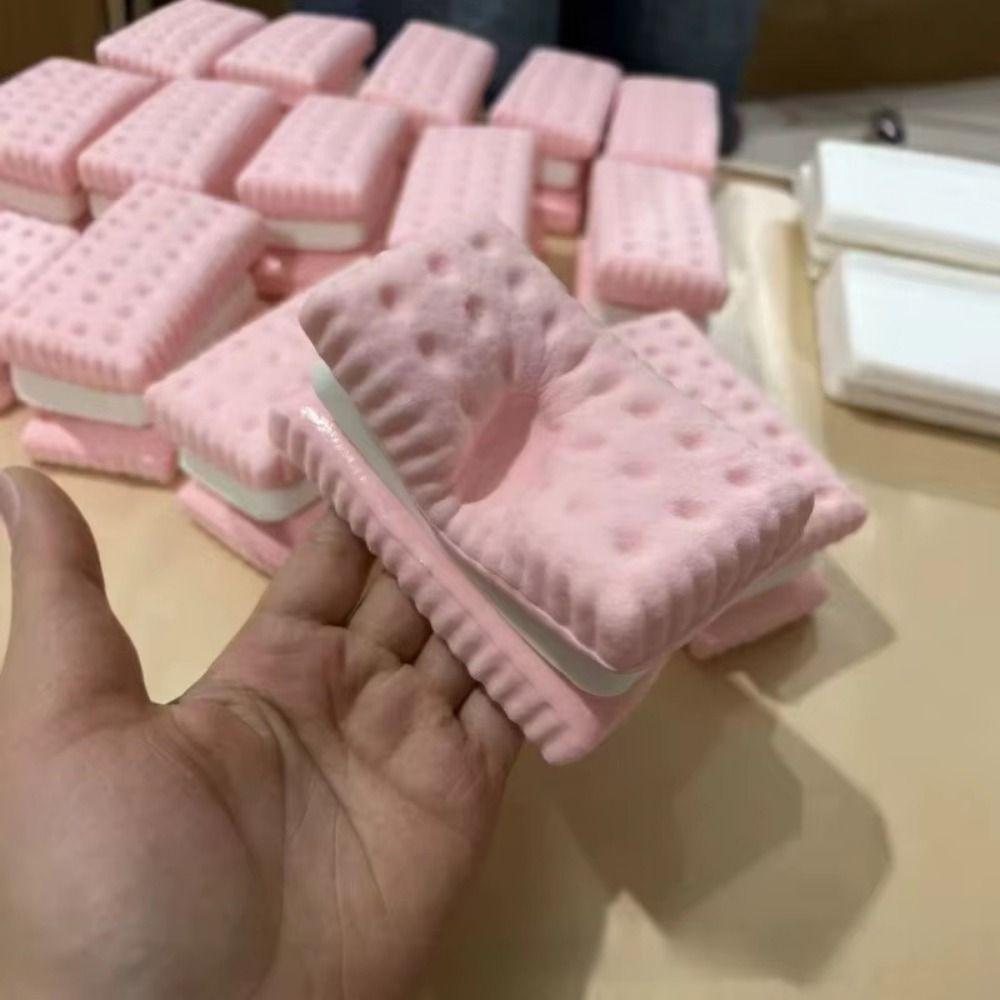 Novelty Cookie Pinching Squishy Toy Slow Rebound Biscuit Soda Cracker Fidget Toy Simulation Toy