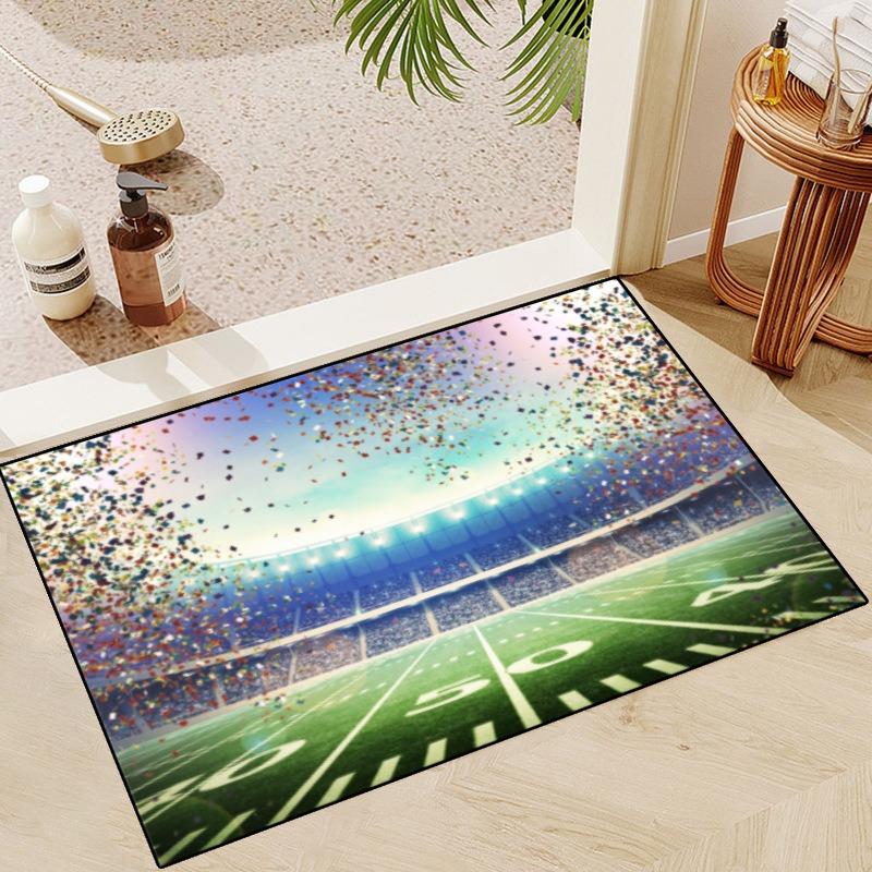Tapis NFL sur le thème du Super Bowl Tapis de sol antidérapants lavables en machine pour les entrées et la décoration de vacances Célébrez l'esprit du football