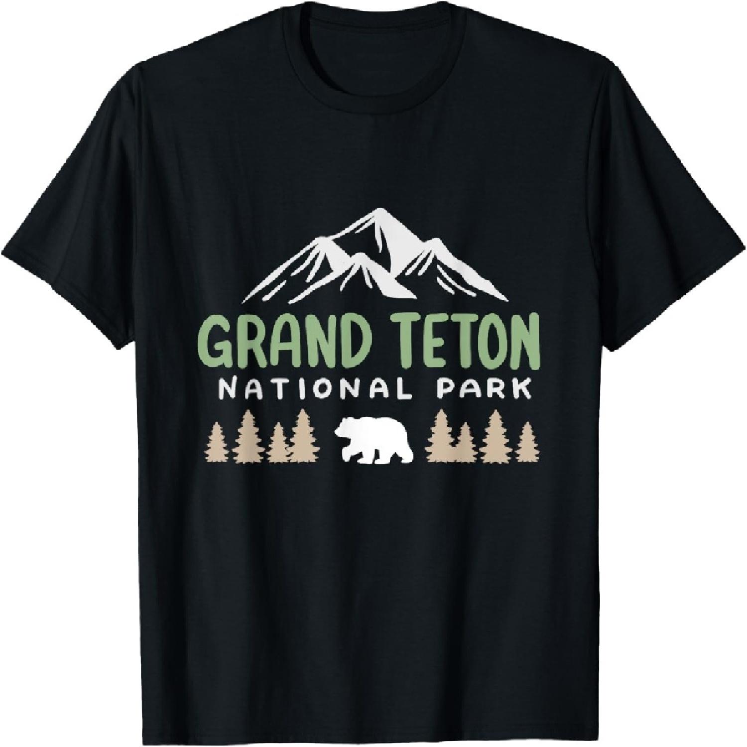 Grand Teton National Park US Wyoming Mountain Men Women Kids T-Shirt XXXXXL разноцветный
