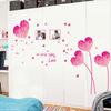 Romantic Pink Heart Removable Wall Stickers for Living Room and Bedroom (Model AY7176)