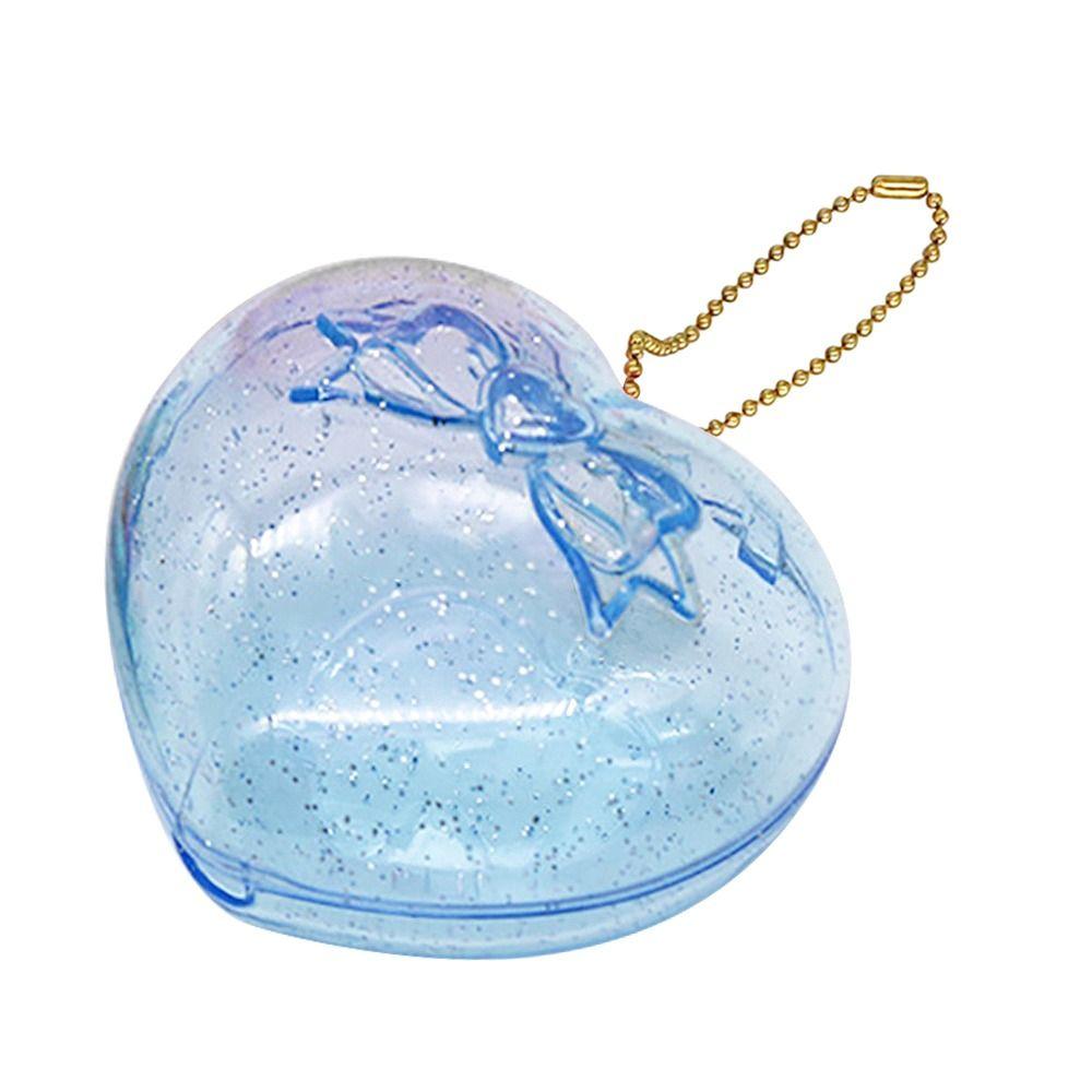 

1Pcs Heart-shaped Love Plastic Storage Box Jewelry Candy Packaging Pendant Container Jewelry Case blue