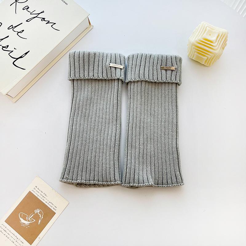 Vielseitige Strick-Beinwärmer mit Metall-Logo - Dicke, Warme, Schlankmachende Socken für Herbst und Winter