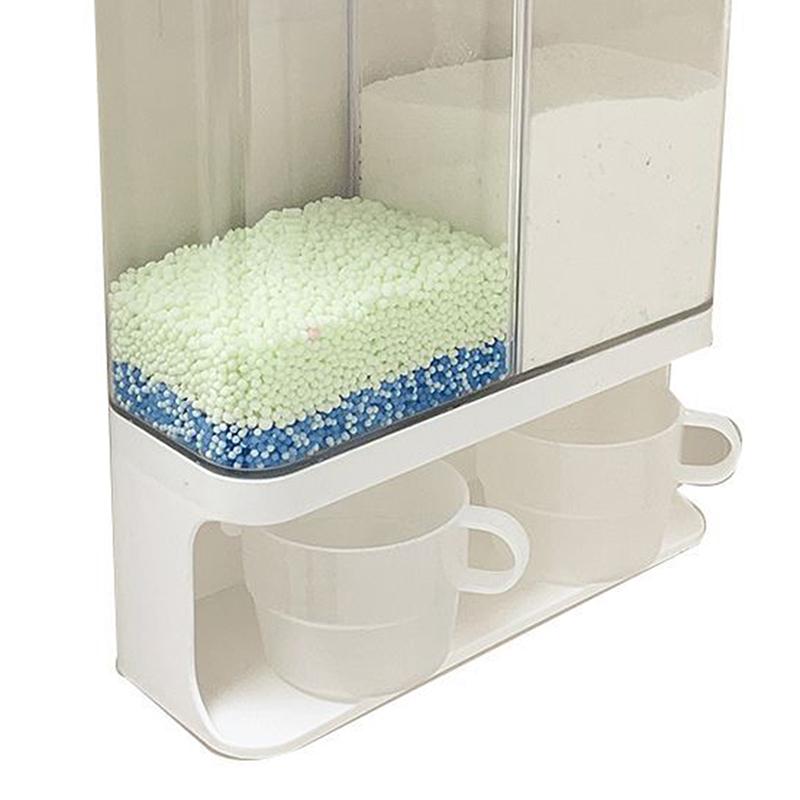 Transparent Wall-Mounted Dustproof Storage Jar With Cup Suitable For Storing Laundry Beads Fragrance Beads Washing Powder
