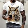 Funny Animal 3D Print T-Shirts Hip Hop Short Sleeve Oversized Men's T-shirts