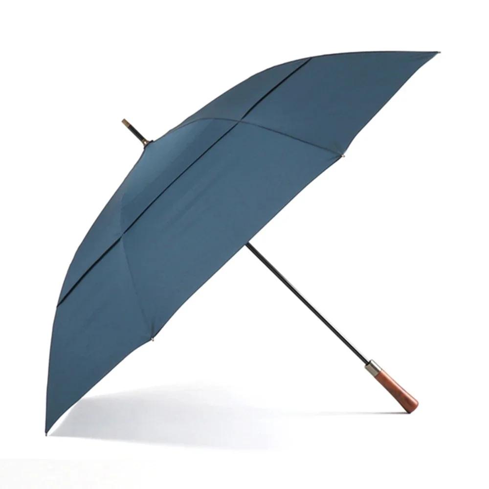 Wooden Long Umbrella Male Big Size Windproof Golf Umbrella for Men Business Style Large Rain Umbrellas Corporation