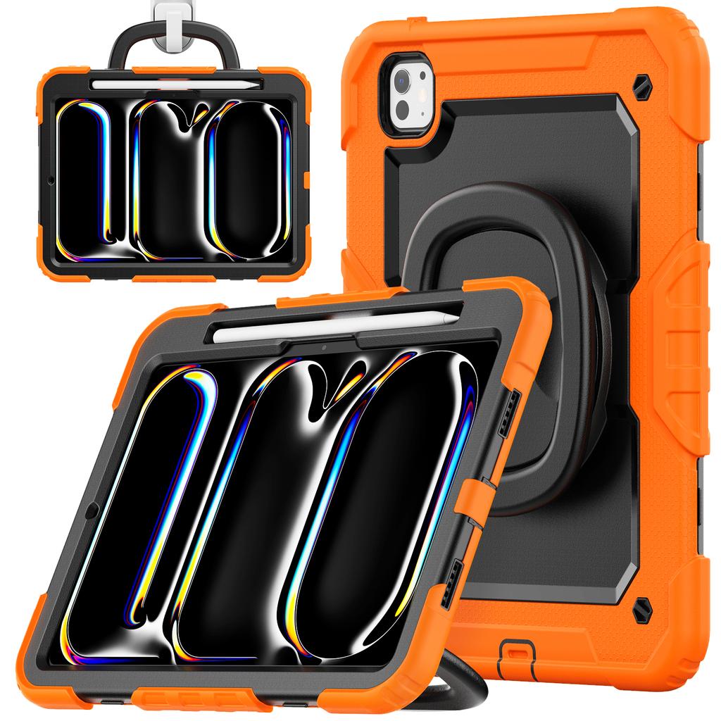 Rotating Stand Armor Case Universal For iPad Mini 7 2024 A17 Pro Mini 6 2021 8.3 A2993 A2995 A2568 With Handle Grip Hybrid Cover
