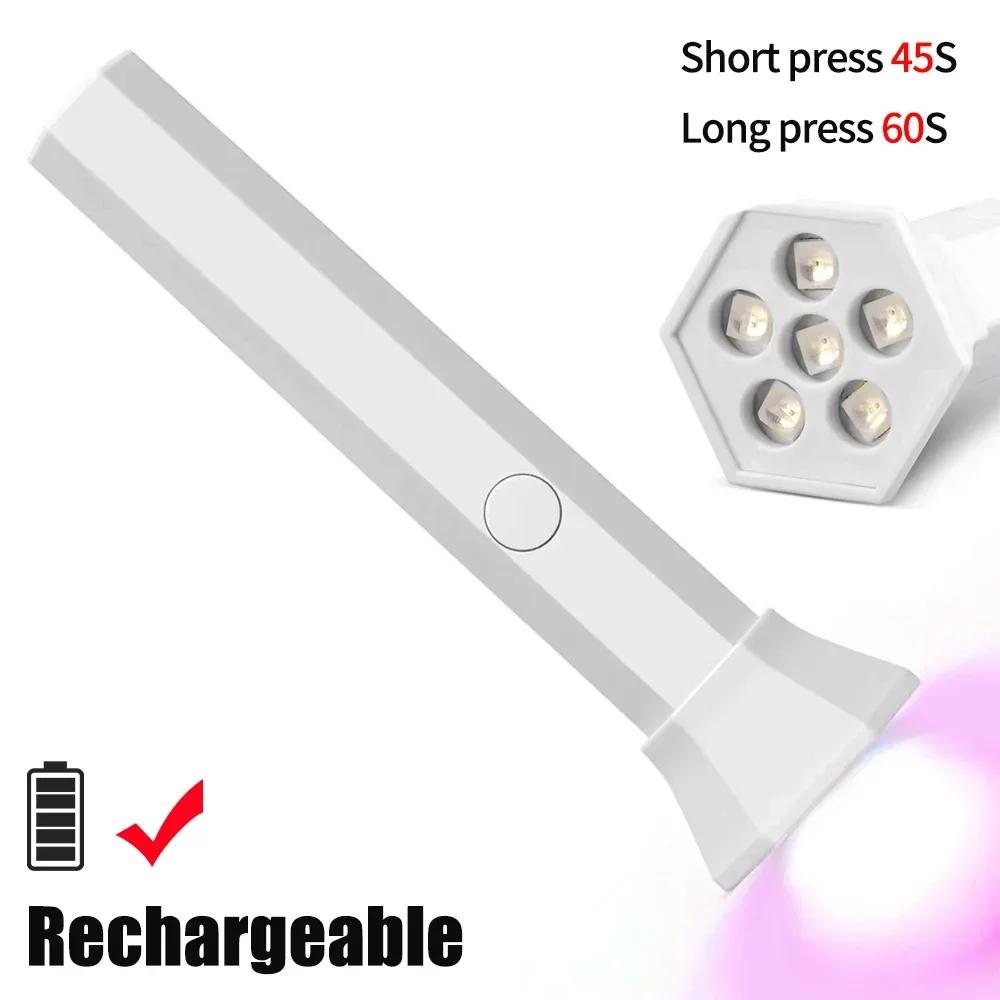 Portable Nail Dryer Lamp UV LED Nail Light For Curing All Gel Polish USB Rechargeable Quick Dry Timing Machine Nail Art Tools