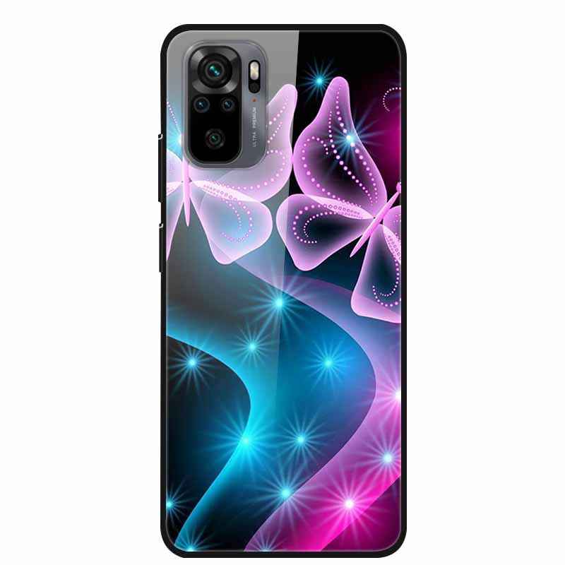 Edzett Üveg tok Redmi Note 10 Pro-hoz Fedél Kemény tok Xiaomi Redmi Note10 5G Telefon Tokhoz Note10 Pro Fundas TPU Lökhárító