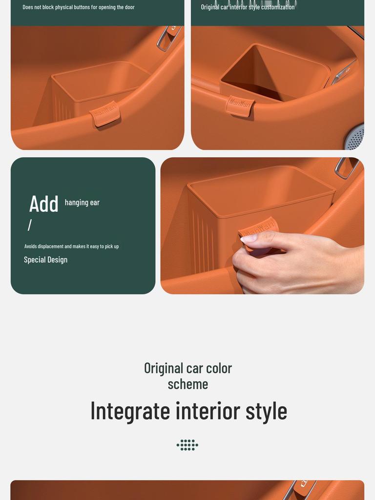 Compatible with AITO New M7/M8/M9: Silicone Car Trash Can & Door Umbrella Holder.