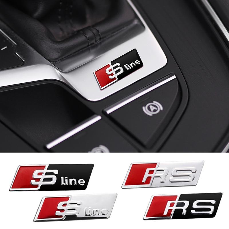 3D Aluminum S-Line RS Badge Car Stickers Steering Wheel Decoration Accessories For Audi A7 A3 A4 A6 A5 Q5 A1 Q7 Q3 Q4 TT SQ5 RS5
