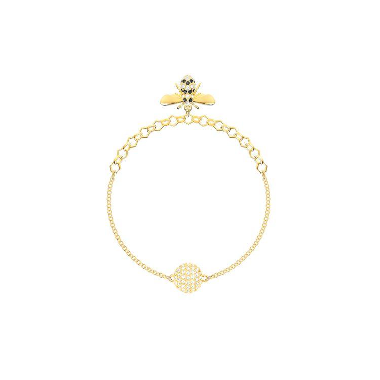 Swarovski Remix Cute Little Bee Bracelet Size S Crystal Women bracelet Gold 5412322 Box (Random Color),S,Gold