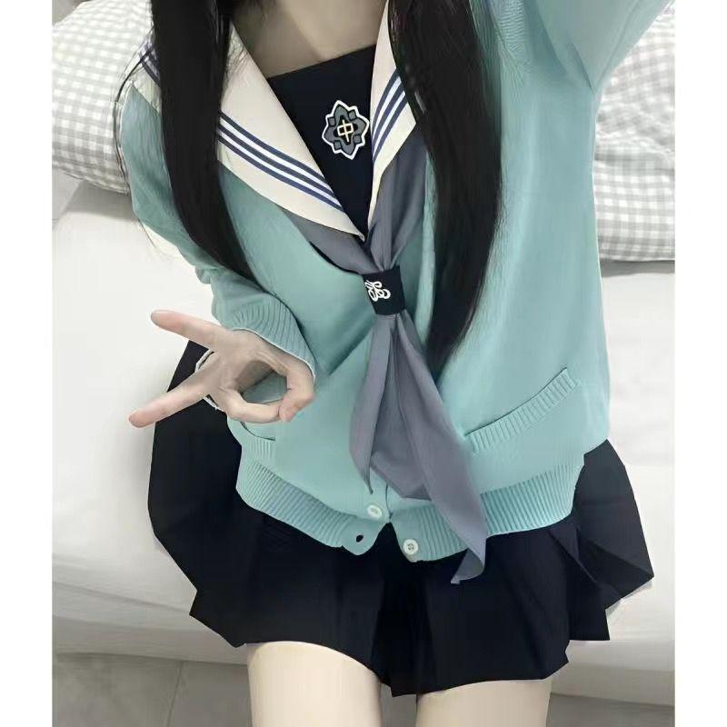 Original JK Women's Cardigan Sweater Coat - Autumn/Winter Japanese School Style, Long Sleeve Knit Top