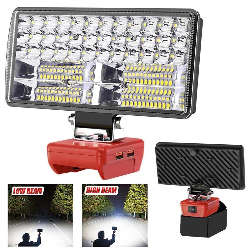 

8-дюймовый беспроводной светодиодный рабочий фонарь для литий-ионного аккумулятора Milwaukee 18 В, портативный электрический фонарик с двойным выходом USB