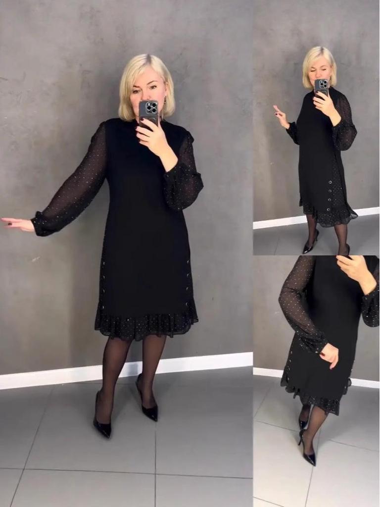 European & American Style Elegant Floral Patchwork Long-Sleeve Dress (2025)