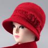 Hat Female Autumn and Winter Rabbit Hair Big Eaves Knitted Hat Old Hat Old Lady Fleece Warm Wool Hat