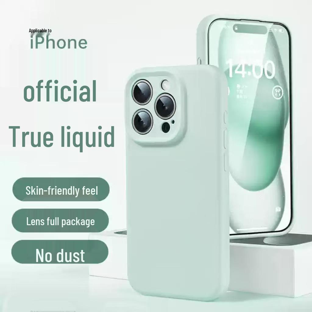 Liquid Silicone Case for iPhone 15 Pro Max with Full Lens Coverage