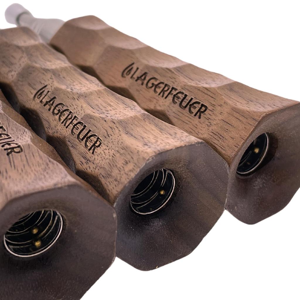 LAGERFEUER Naguri Fire for Outdoor and Barbecues Blowstick, 12cm-57cm, Extendable, 39g, Compact, Camping, Bonfires, (Walnut)