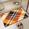 2026 Plaid Pattern Non-Slip Washable Diatom Mud Floor Mat for Hall & Bathroom