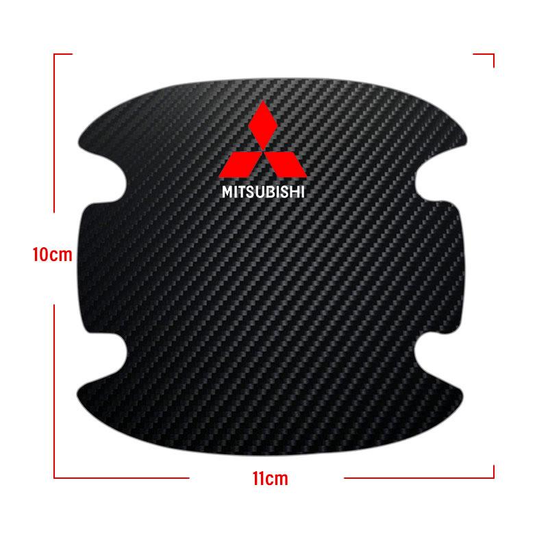 4PCS Car Door Handle Protection Sticker Emblem Car Styling For Mitsubishi Asx Lancer Outlander Pajero Ralliart Accessories