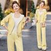2025 New Style Gray Sweatshirt Hoodie and Zip-Up Jacket Faux Two-Piece with Straight-Leg Pants Set #903