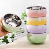304 Stainless Steel Candy-Colored Kids Rice Bowl Heat-Resistant Soup Bowl  School Canteen