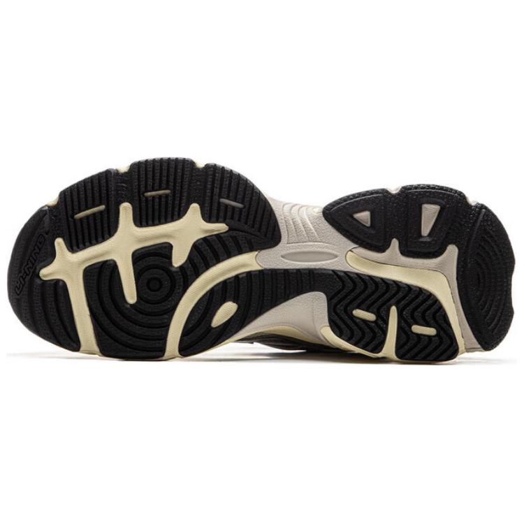 Li Ning Starry Y2K Retro Fashion Versatile Thick Sole Comfortable Soft Resilient Low Top Dad Shoes Men sneakers Silver Black AGCU339-2