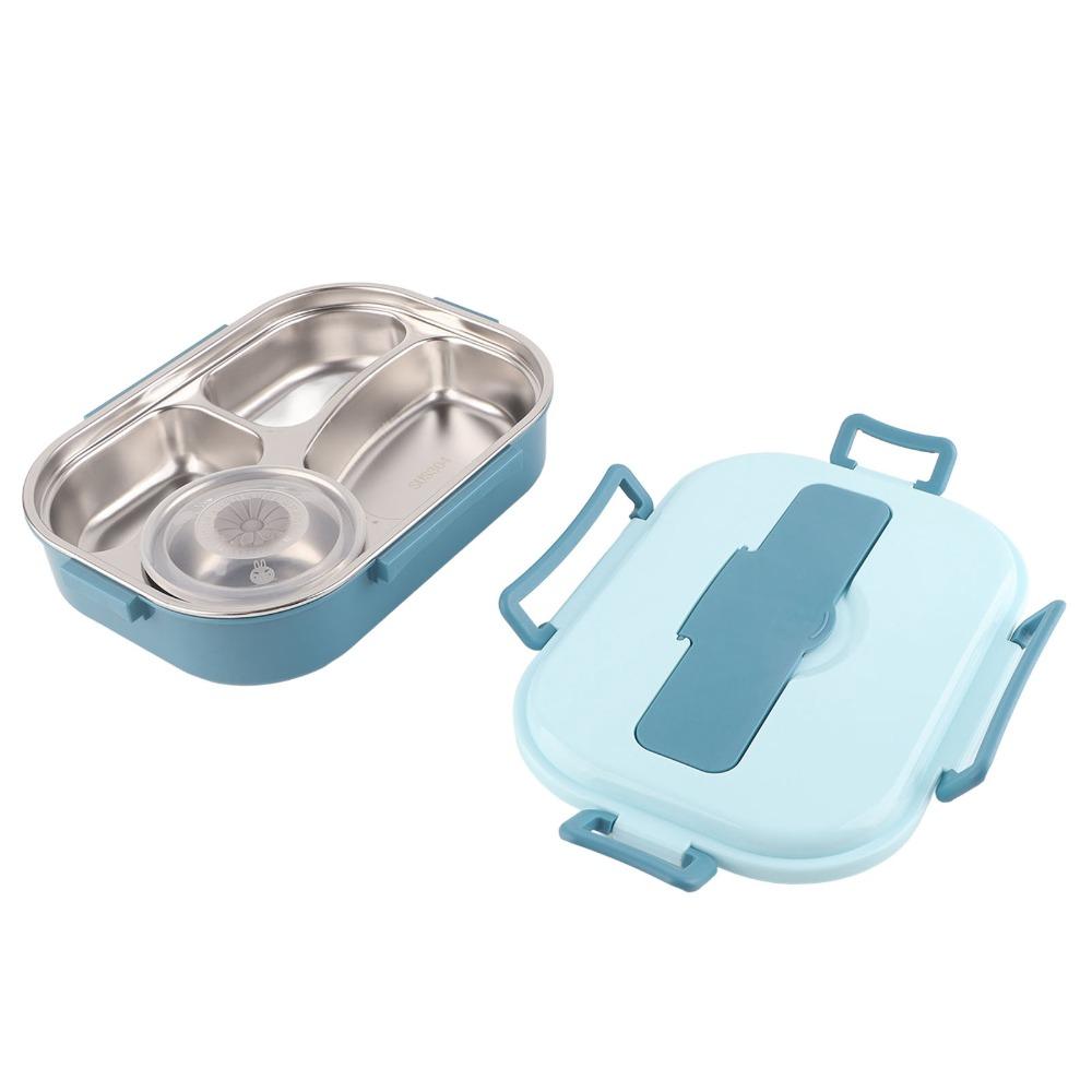 Includes Soup Bowl Portable Bento Box 4-Compartment Food Storage Container For Adults