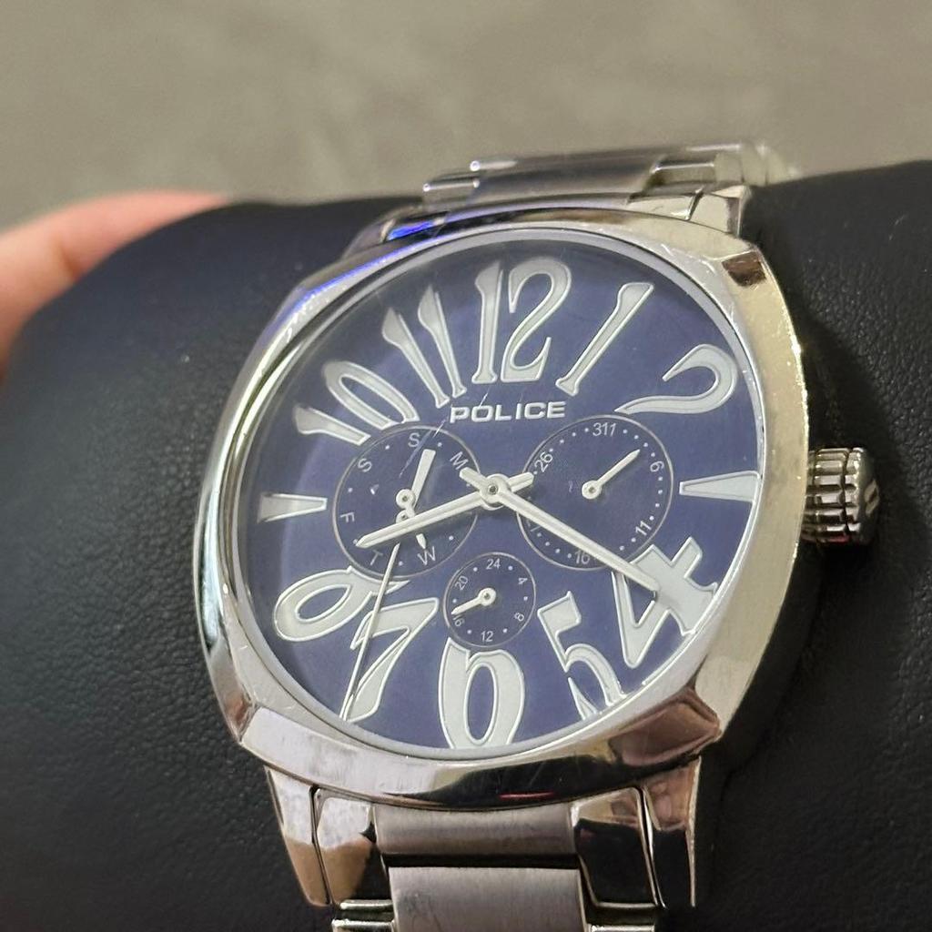Used POLICE Men's Watch Navy Dial Quartz