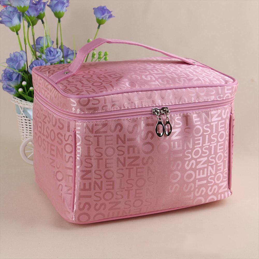 2025 New Fashion Women s Letter Printed Canvas Cosmetic Bag Makeup Bag Square Travel Portable Storage Wash Bag Cosmetic Storage