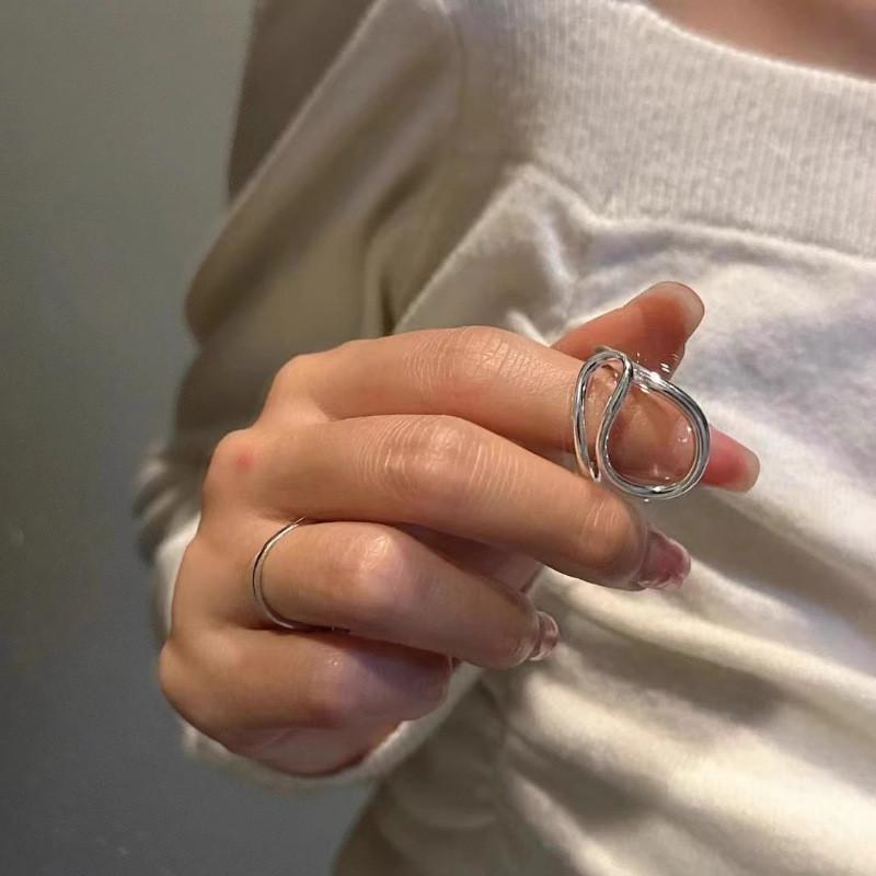 Trendy And Bold Geometric Open Ring For Women Featuring Unique Design And Adjustable Size