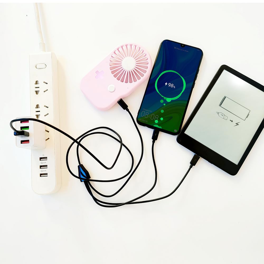 Herfair Micro USB Splitter USB Charging USB Micro Wire Lead Type A Male To 4 Micro USB Male Adapter Cable for Data Cable, 4-in-1 Multi-Micro Cord,