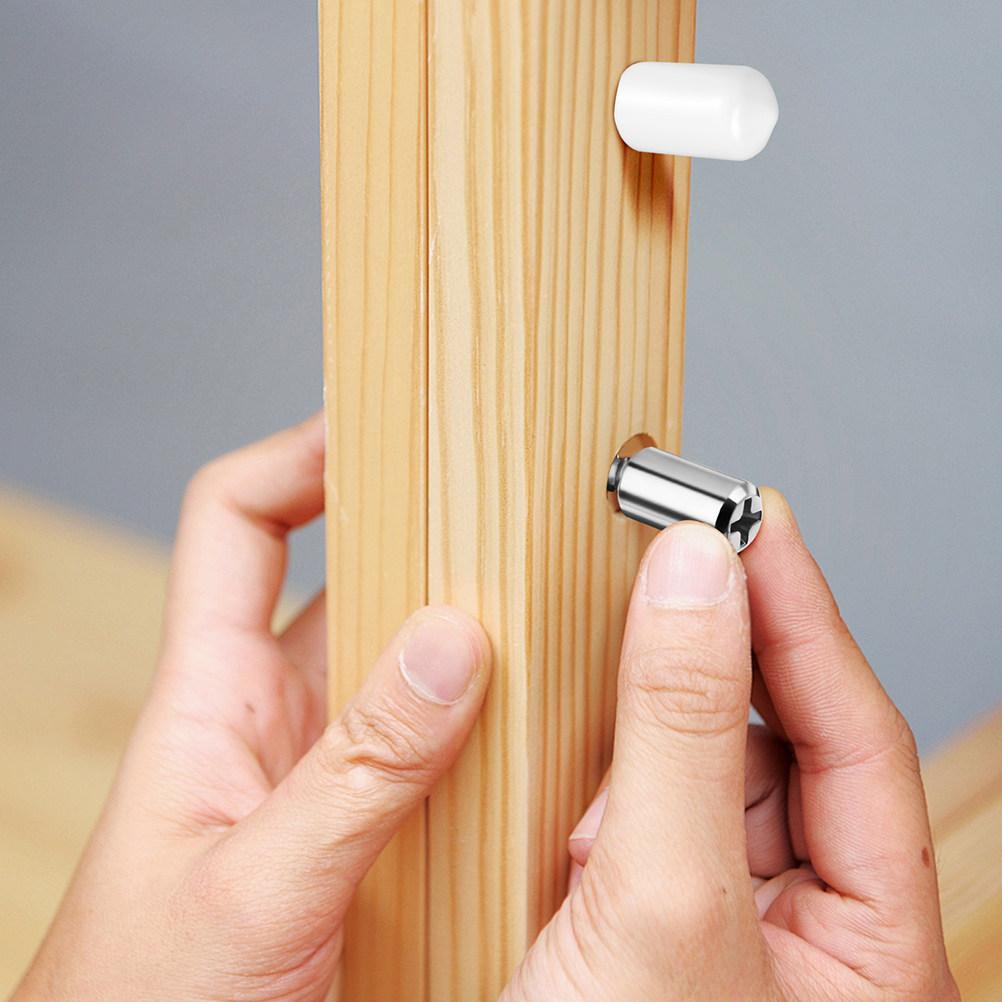 20Pcs Nonslip Laminate Board Screws with Rubber Sleeve Self-Tapping Truss Head Fasteners for Wardrobe Shoe Cabinet Bookcase DIY