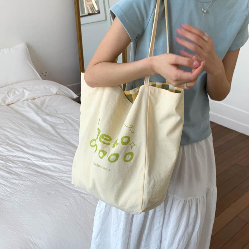 2025 Summer New Double-sided Dual-purpose Shoulder Bag Large-capacity Commuter Travel Tote Bag Korean Version Casual Underarm Women's Bag