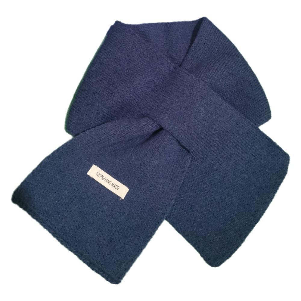 Однотонный шерстяной вязаный шарф, ветрозащитный, женский, зимний, шейный платок, аксессуары для одежды синий