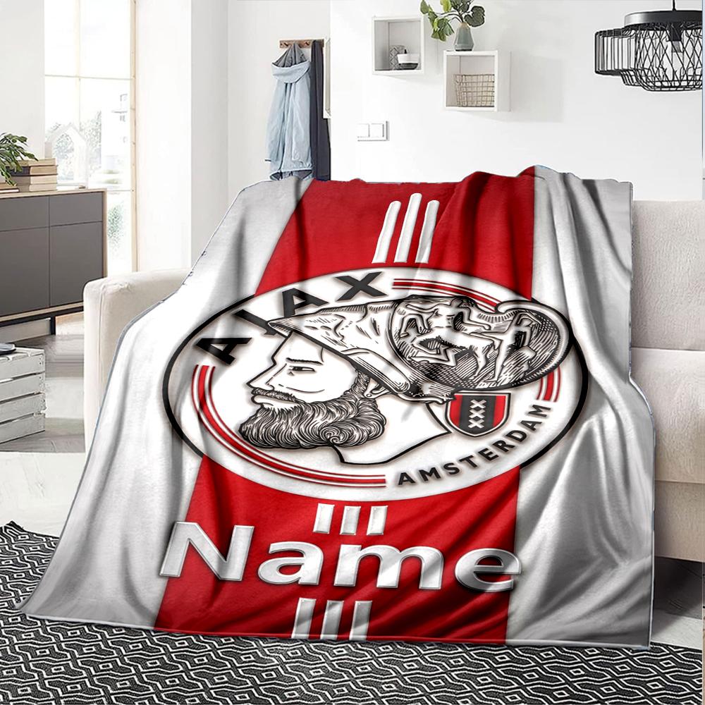 Custom Name Ajax Theme Printed Blanket Perfect For Couch Bed Travel Outdoor Use Machine Washable Cozy Durable