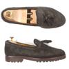 Excellent SPIGOLA loafers U tip Dark brown Suede leather mens 8 Used
