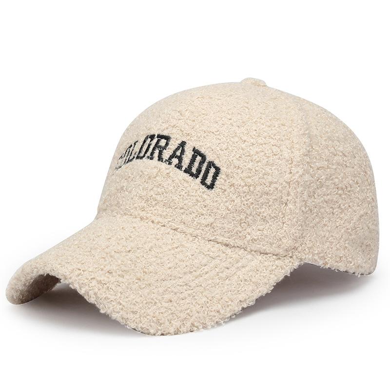 

Головні убори чоловічі та жіночі осінні та зимові бейсболки з потовщеної вовни ягняти вітрозахисні теплі кепки бавовняні капелюхи Велосипедні холодні шапки Adjustable бежевий