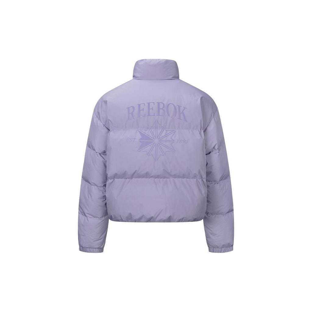 Reebok Warm And Comfortable Stand Collar Zipper Bread Down Jacket Women Jackets Light-Purple 24FRM204WGP5